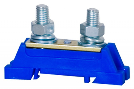 F-ELEKTRO F2.0048 Zacisk ochronny oczkowy 2xM8 - niebieski