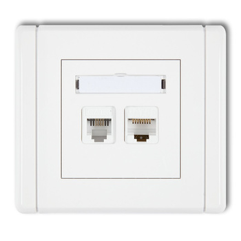KARLIK FLEXI FGTK  Gniazdo telefoniczne pojedyncze 1xRJ11 + komputerowe pojedyncze 1xRJ45