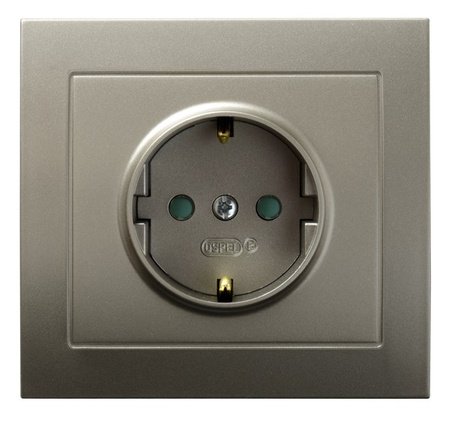 OSPEL KIER GP-1WSP/45 Gniazdo pojedyncze schuko z przesłonami torów