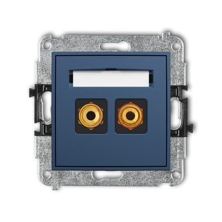 KARLIK ICON 64IGG-4 Mechanizm gniazda głośnikowego pojedynczego (typu banan - czerwony i czarny, pozłacany, 4 mm2, skręcany)