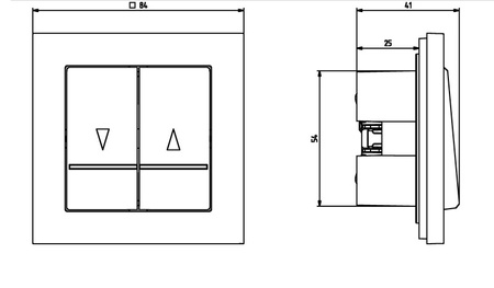 OSPEL SONATA ŁP-7RS/m/00 Łącznik żaluzjowy zwierny z podświetleniem