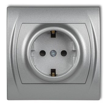 KARLIK LOGO 7LGP-1sp  Gniazdo pojedyncze z uziemieniem SCHUKO 2P+Z (przesłony torów prądowych)