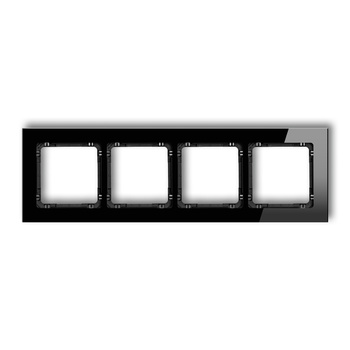 KARLIK DECO 12-12-DRG-4 Ramka uniwersalna poczwórna - szkło (ramka: czarna; spód: czarny)