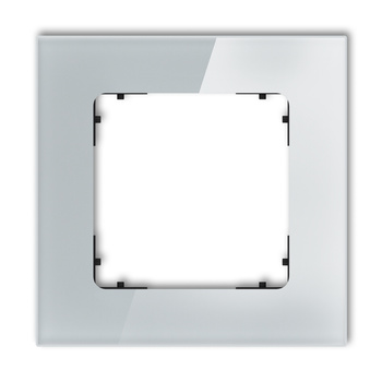 KARLIK ICON 15-12-IRSK-1 Ramka uniwersalna pojedyncza kwadratowa - efekt szkła (ramka: szara; spód: czarny)