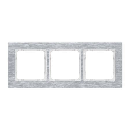 KARLIK DECO 7-0-DRA-3 Ramka uniwersalna potrójna - aluminium szczotkowane (ramka: srebrna; spód: biały)