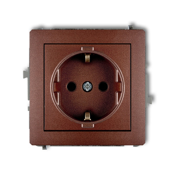 KARLIK DECO 9DGP-1sp  Gniazdo pojedyńcze  z uziemieniem SCHUKO 2P+Z (przesłony torów prądowych)