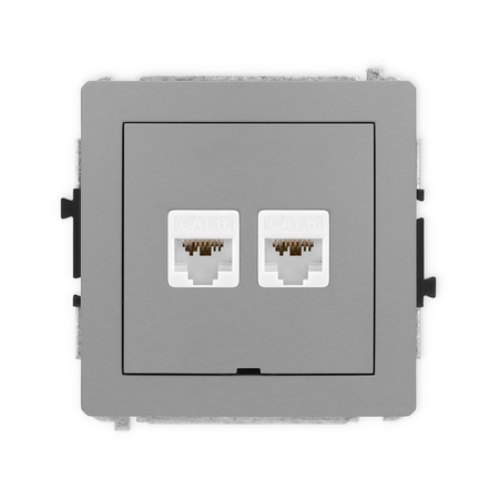 KARLIK DECO 27DGKBO-8  Gniazdo komputerowe podwójne 2xRJ45
