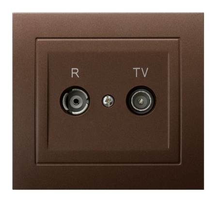 OSPEL KIER GPA-16WP/52 Gniazdo RTV przelotowe 16-dB brąz