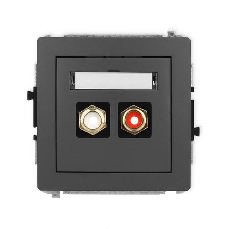 KARLIK DECO 28DGRCA-2  Gniazdo podwójne RCA (typu cinch - biały i czerwony