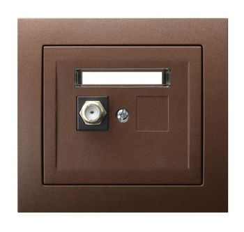 OSPEL KIER GPA-1WF/52 Gniazdo antenowe typu F pojedyncze brąz