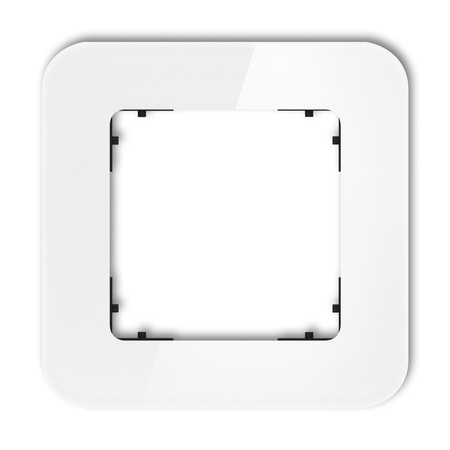 KARLIK ICON 0-12-IRSZ-1 Ramka uniwersalna pojedyncza zaokrąglona - efekt szkła (ramka: biała; spód: czarny)