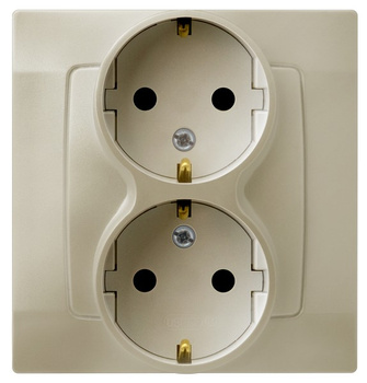 OSPEL KARO GP-2SS/42 Gniazdo podwójne z uziemieniem schuko kompletne