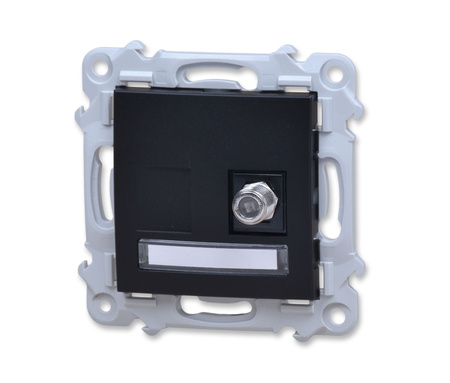 Ospel szafir gpa-1zf/m/33 gniazdo antenowe pojedyncze typu f czarny metalik