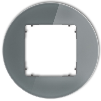 KARLIK ICON 28-28-IRSO-1 Ramka uniwersalna pojedyncza okrągła - efekt szkła (ramka: grafitowa; spód: grafitowy mat)