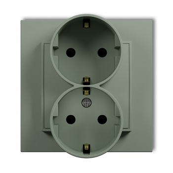 KARLIK MINI 61MGP-2sp Gniazdo podwójne z uziemieniem SCHUKO 2x(2P+Z) (przesłony torów prądowych)