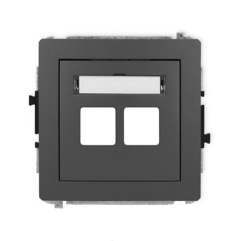 KARLIK DECO 28DGM-2P Gniazdo multimedialne podwójnego bez modułu (standard Keystone)