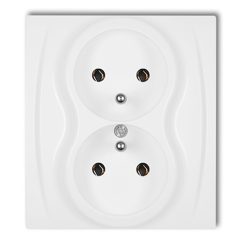 KARLIK LOGO LGP-2z Gniazdo podwójne z uziemieniem 2x(2P+Z) (bez przesłon torów prądowych)