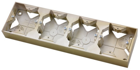 OSPEL IMPRESJA PNP-4Y/28 Puszka instalacyjna poczwórna złoto