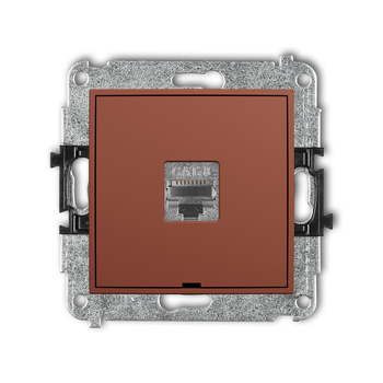 KARLIK ICON 63IGKBO-11 Mechanizm gniazda komputerowego pojedynczego 1xRJ45, kat. 8, ekranowany, 8-stykowy, bez pola opisowego