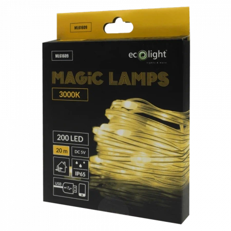 PLASTROL Lampki T-01104 Magiczne lampki 200 led 3000K 20m DC5V