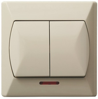 Ospel akcent łp-2as/01 Łącznik dwugrupowy świecznikowy z podświetleniem pomarańczowym