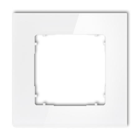 KARLIK ICON 0-0-IRSK-1 Ramka uniwersalna pojedyncza kwadratowa - efekt szkła (ramka: biała; spód: biały)