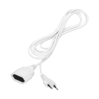 Przedłużacz domowy jednogniazdowy płaski, 1x2P, 3m,kabel PVC H03VV-F 2x0,75mm², 230VAC