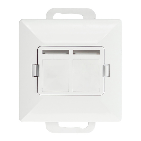 Płytka czołowa + 2xRJ45 Pearl, PC+ARJ45/P2, biały