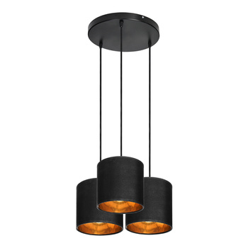 NEVA lampa wisząca, moc max. 3x60W, E27, czarna, podstawa okrągła