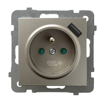 OSPEL AS GP-1GZPUSB/m/45 Gniazdo z/u z przesłonami, z ładowarką USB