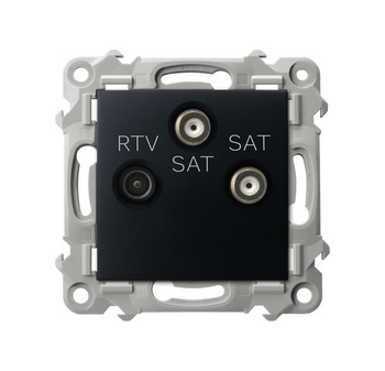 OSPEL SZAFIR GPA-Z2S/m/33 Gniazdo RTV-SAT z dwoma wyjściami SAT czarny