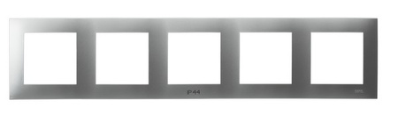 OSPEL SZAFIR RH-5Z/18 Ramka pięciokrotna do łączników IP-44 srebro