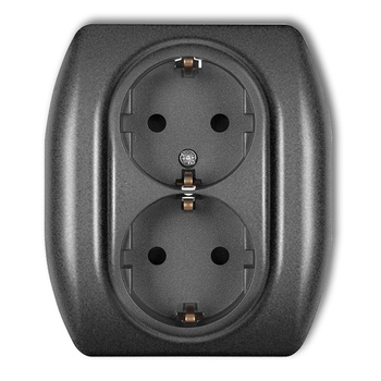 KARLIK TREND 11GP-2sp  Gniazdo podwójne z uziemieniem SCHUKO 2x(2P+Z) (przesłony torów prądowych)