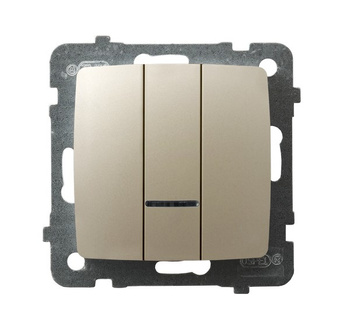 OSPEL KARO ŁP-13SS/m/42 Łącznik potrójny z podświetleniem niebieskim