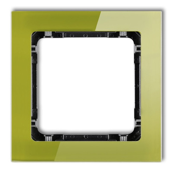 KARLIK DECO 2-12-DRS-1 Ramka uniwersalna pojedyncza - efekt szkła (ramka zielona; spód czarny)