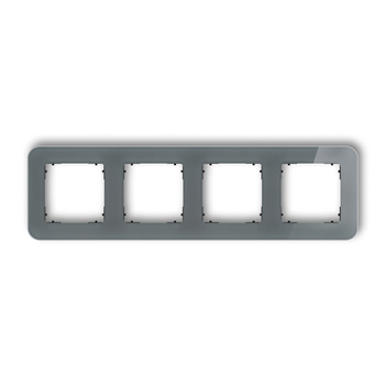 KARLIK ICON 28-12-IRSZ-4 Ramka uniwersalna poczwórna zaokrąglona - efekt szkła (ramka: grafitowa; spód: czarny)