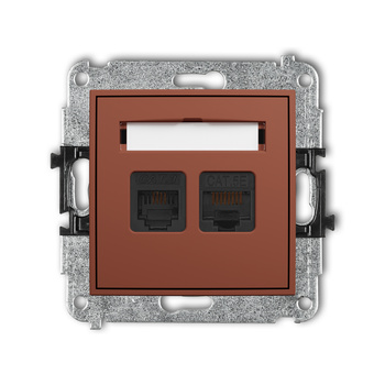 KARLIK ICON 63IGTK Mechanizm gniazda telefonicznego pojedynczego 1xRJ11 + komputerowego pojedynczego 1xRJ45, kat. 5e, 8-stykowy, beznarzędziowe