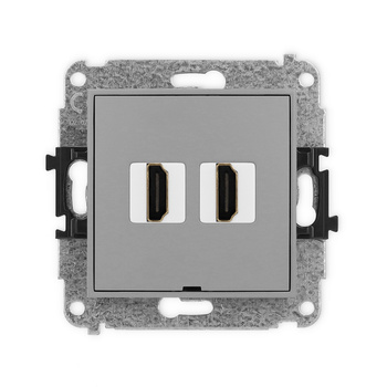 KARLIK ICON 27IHDMIBO-6 Mechanizm gniazda podwójnego HDMI 2.1, 8K, bez pola opisowego