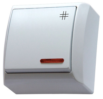 Ospel bis ŁN-4BS/00 Łącznik krzyżowy z podświetleniem biały