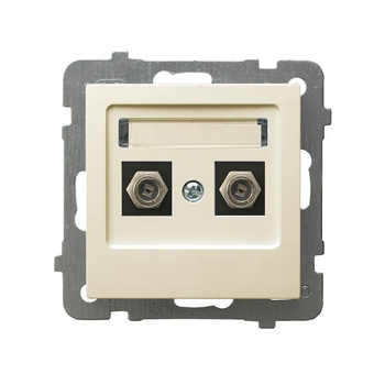 OSPEL AS GPA-2GF/m/27 Gniazdo antenowe typu F podwójne ecru