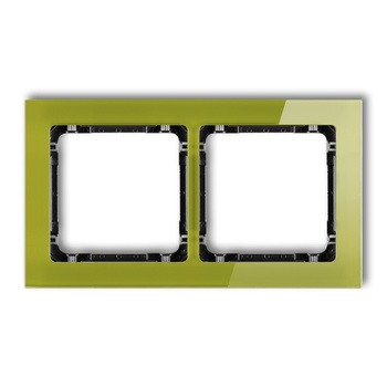 KARLIK DECO 2-12-DRS-2 Ramka uniwersalna podwójna - efekt szkła (ramka zielona; spód czarny)
