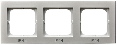 OSPEL SONATA RH-3R/38 Ramka potrójna do łączników IP-44 srebro