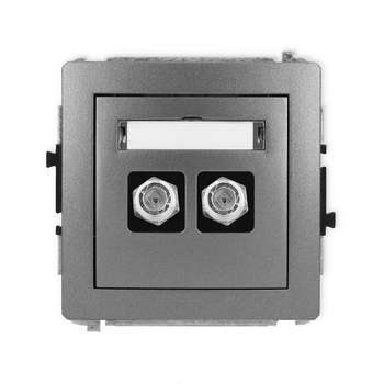 KARLIK DECO 11DGF-2  Gniazdo antenowe podwójne typu F (SAT) niklowany