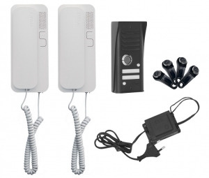 Zestaw domofonowy dwurodzinny COSMO czarny