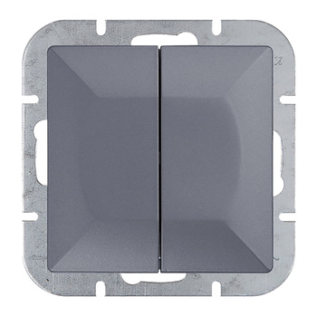 Łącznik p/t świecznikowy Pearl, 10A, 250V, WP-2P, antracyt