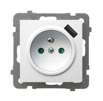 OSPEL AS GP-1GZPUSB/m/00 Gniazdo z/u z przesłonami, z ładowarką USB