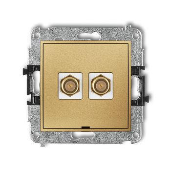 KARLIK ICON 29IGFBO-2.1  Gniazdo antenowe podwójne typu F (SAT) pozłacany