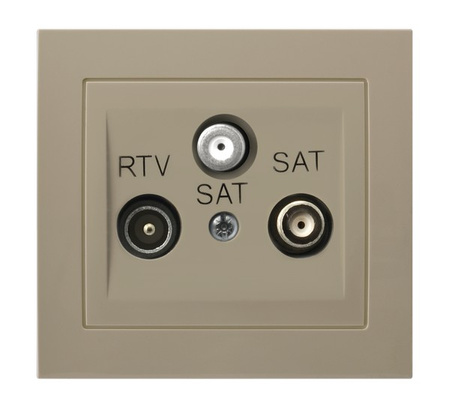 OSPEL KIER GPA-W2S/01 Gniazdo RTV-SAT z dwoma wyjściami SAT beż