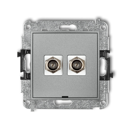 KARLIK MINI 7MGFBO-2 Gniazdo antenowe podwójne typu F (SAT) niklowany