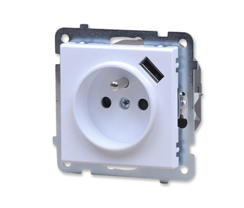 Ospel sonata gp-1rzpusb/m/00  gniazdo pojedyncze z uziemieniem oraz ładowarką usb
